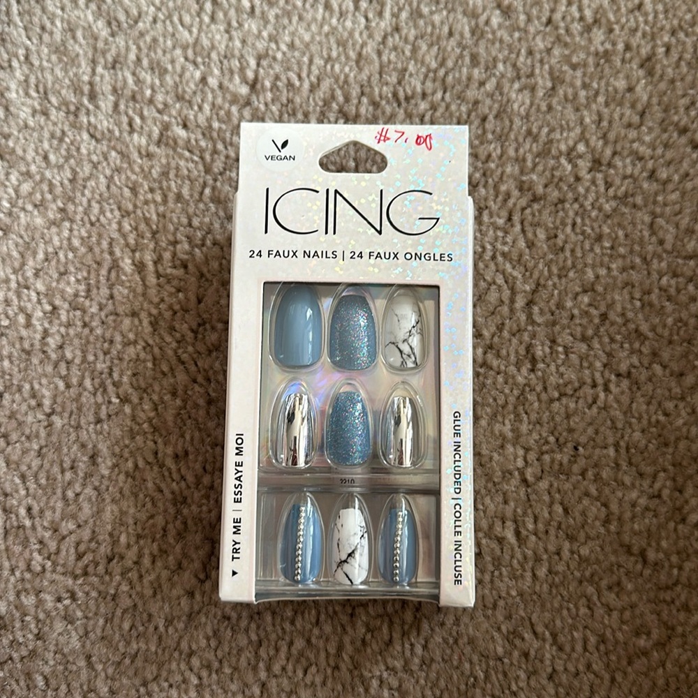 Cute nails in the brand icing